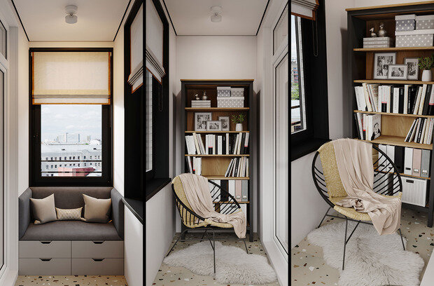 Фотография: Балкон в стиле Скандинавский, Современный, Прихожая, Квартира, Проект дня, Санкт-Петербург, Юлия Чернова, 4 и больше, 60-90 метров – фото на INMYROOM