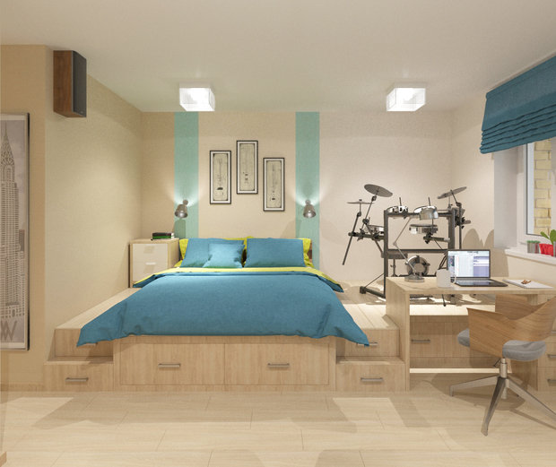 Фото из портфолио Студия 35 кв.м. в Череповце – фотографии дизайна интерьеров на INMYROOM