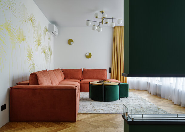 Фотография: Гостиная в стиле Современный, Эклектика, Квартира, Проект дня, Воронеж, 3 комнаты, Более 90 метров, Олеся Логунова, Полина Пешкова, Collage.Studio – фото на INMYROOM