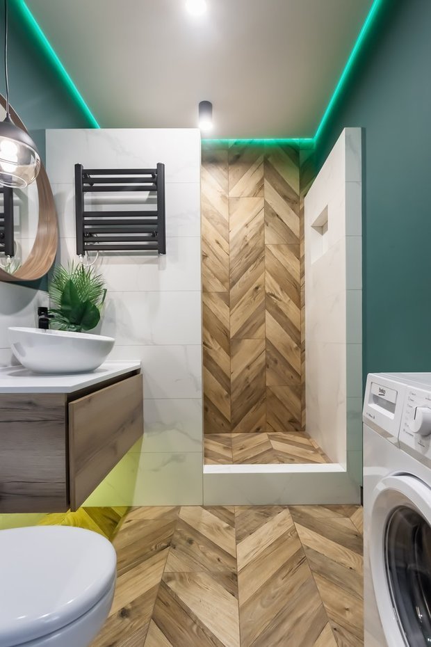 Фотография: Ванная в стиле Современный, Минимализм, Малогабаритная квартира, Квартира, Студия, Проект дня, Ростов-на-Дону, до 40 метров, Lanors, Юрий Луценко – фото на INMYROOM