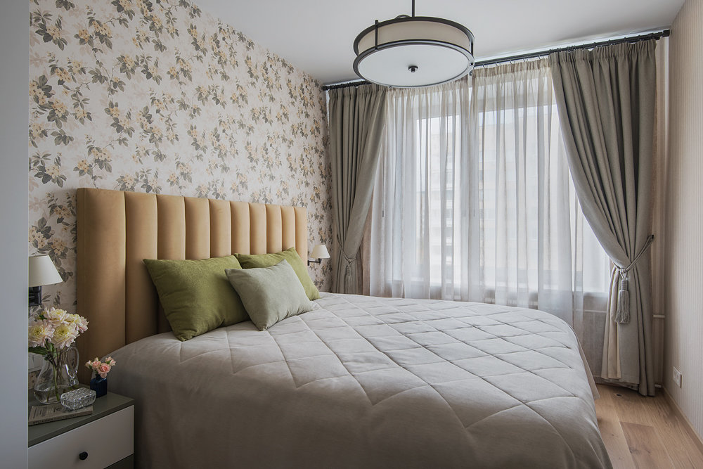 Фотография: Спальня в стиле Современный, Прованс и Кантри, Квартира, Проект недели, Москва, 2 комнаты, 60-90 метров, Наталия Суслина – фото на INMYROOM Фотография: Спальня в стиле Современный, Прованс и Кантри, Квартира, Проект недели, Москва, 2 комнаты, 60-90 метров, Наталия Суслина – фото на INMYROOM