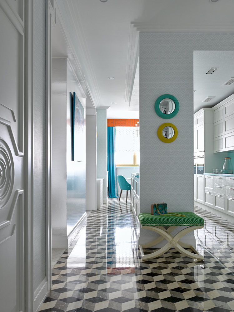 Фотография: Прихожая в стиле Эклектика, Квартира, Проект недели, Москва, 4 и больше, Более 90 метров, Монолитно-кирпичный, Марина Жукова – фото на INMYROOM