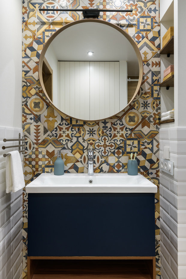 Фотография: Ванная в стиле Скандинавский, Современный, Прованс и Кантри, Квартира, Проект недели, Новосибирск, Мария Зайцева, 3 комнаты, Более 90 метров – фото на INMYROOM