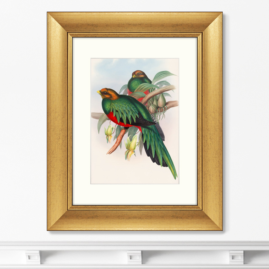 Картина Квезали 1885 г. в раме золотого цвета