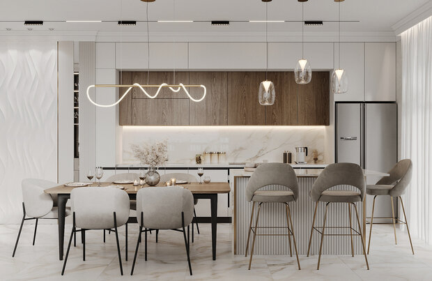 Фото из портфолио Дизайн интерьера квартиры в ЖК «Черная Речка 41» в стиле современный минимализм с элементами классики – фотографии дизайна интерьеров на INMYROOM