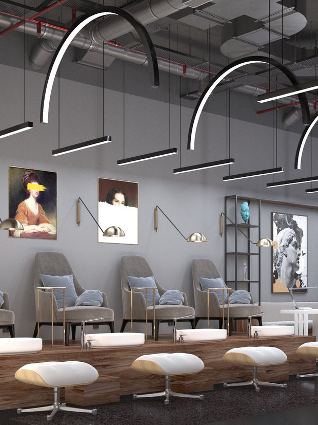 Фото из портфолио Барбершоп и Салон красоты Black Rabbit 140 кв.м. г. Москва – фотографии дизайна интерьеров на INMYROOM