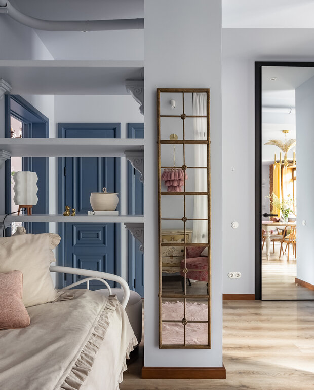 Фотография: Спальня в стиле Прованс и Кантри, Современный, Эклектика, Винтажный, Квартира, Проект недели, Челябинск, Сталинка, Кирпичный дом, 3 комнаты, 60-90 метров, Марина Кутепова – фото на INMYROOM