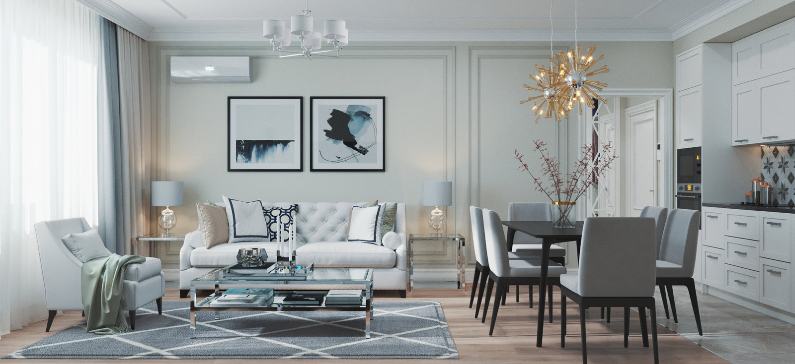 Фотография: Гостиная в стиле Классический, Современный, Квартира, Проект недели, Москва, Монолитный дом, 3 комнаты, 60-90 метров, Ольга Бойцова – фото на INMYROOM Фотография: Гостиная в стиле Классический, Современный, Квартира, Проект недели, Москва, Монолитный дом, 3 комнаты, 60-90 метров, Ольга Бойцова – фото на INMYROOM