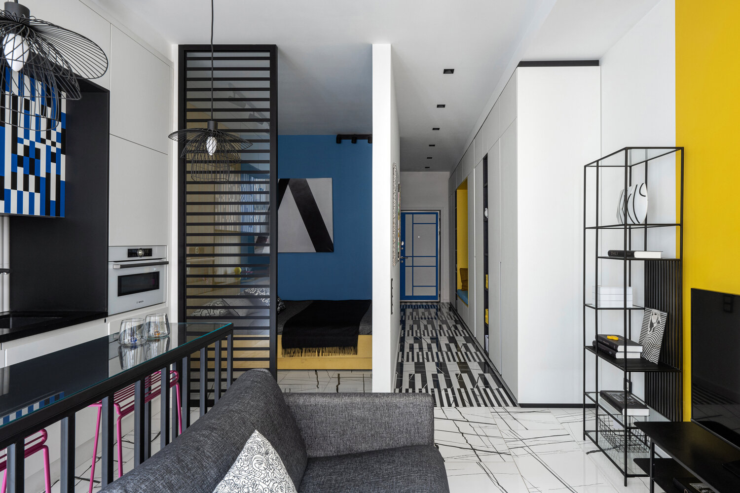 Фотография: Гостиная в стиле Современный, Эклектика, Малогабаритная квартира, Квартира, Студия, Проект дня, Москва, Оксана Олейник, до 40 метров – фото на INMYROOM