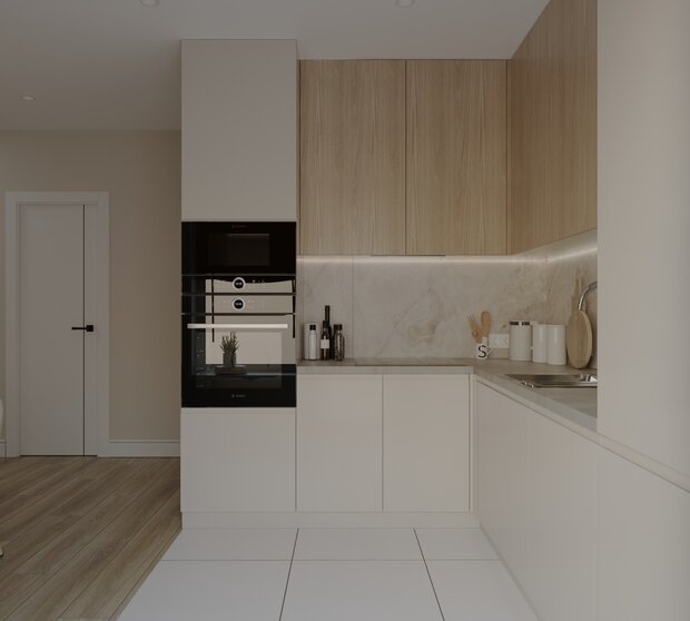 Визуализация интерьера кухни в стиле минимализм
