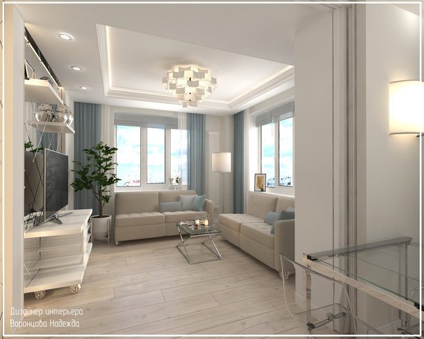 Фото из портфолио Светлая квартира 75 кв.м. – фотографии дизайна интерьеров на INMYROOM