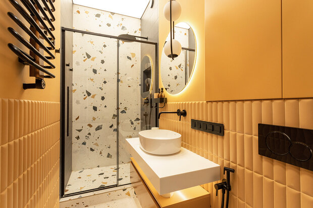 Фотография: Ванная в стиле Современный, Минимализм, Квартира, Проект недели, Москва, 2 комнаты, до 40 метров, 40-60 метров, Dragonfly – фото на INMYROOM