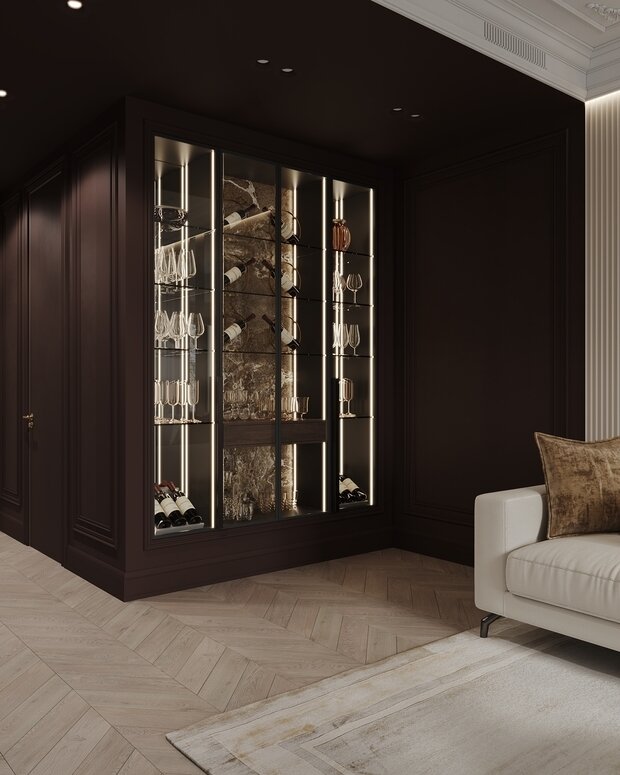 Фото из портфолио Дизайн-проект квартиры в ЖК «Victory Park Residences (Виктори Парк Резиденсез)» в стиле неоклассика – фотографии дизайна интерьеров на INMYROOM