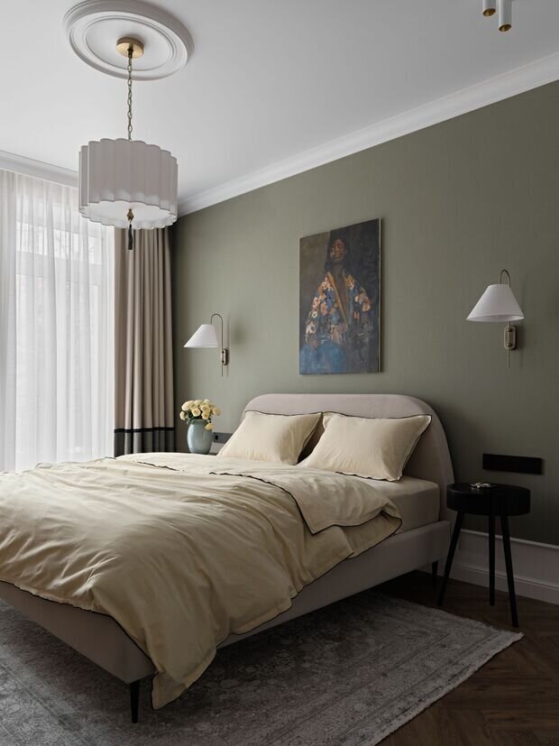 Фотография: Спальня в стиле Современный, Квартира, Проект дня, Новосибирск, Сталинка, 3 комнаты, 60-90 метров, ремонт сталинки, дизайн кухни в сталинке, современный/скандинавский, фото интерьера, дизайн интерьера фото, фото кухни, Анастасия Рыбина, Елена Дьяконова – фото на INMYROOM