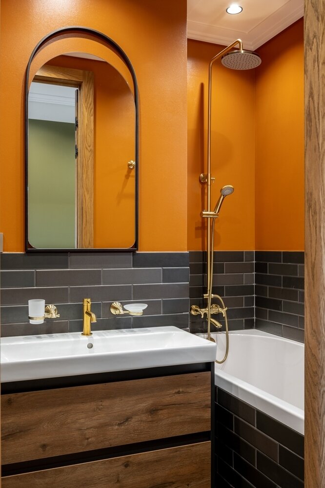 Фотография: Ванная в стиле Современный, Эклектика, Винтажный, Квартира, Проект недели, 2 комнаты, 40-60 метров, Design Project Studio, Анастасия Володина, Град Московский – фото на INMYROOM Фотография: Ванная в стиле Современный, Эклектика, Винтажный, Квартира, Проект недели, 2 комнаты, 40-60 метров, Design Project Studio, Анастасия Володина, Град Московский – фото на INMYROOM