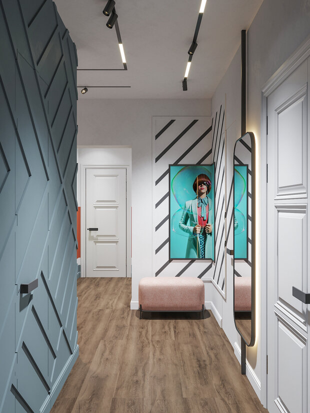 Фотография: Прихожая в стиле Современный, Квартира, Проект недели, Санкт-Петербург, 4 и больше, Более 90 метров, Монолитно-кирпичный, VizDiz, Илона Ореховская – фото на INMYROOM