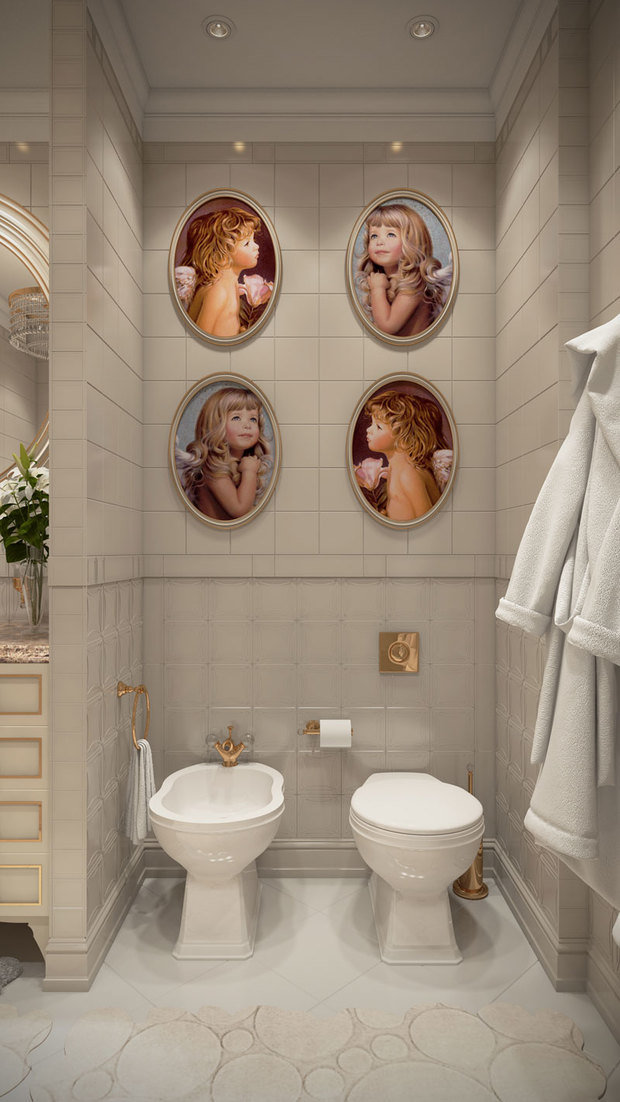 Фото из портфолио Интерьер санузла дочери в стиле ар-деко, арт деко – фотографии дизайна интерьеров на INMYROOM