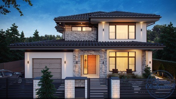 Фото из портфолио Динамичный загородный дом – фотографии дизайна интерьеров на INMYROOM