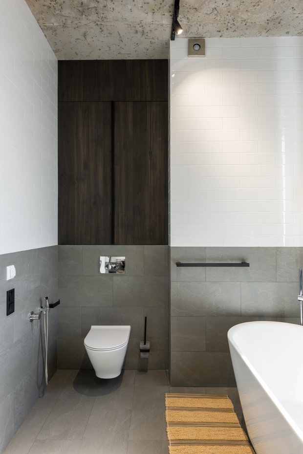Фотография: Ванная в стиле Минимализм, Современный, Квартира, Проект дня, Киев, PLANiUM, 4 и больше, Более 90 метров – фото на INMYROOM