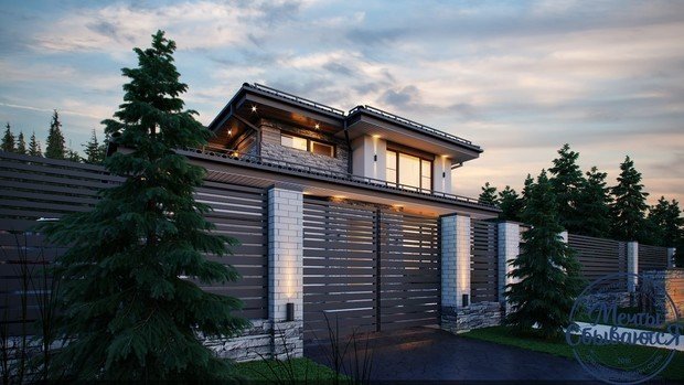 Фото из портфолио Динамичный загородный дом – фотографии дизайна интерьеров на INMYROOM