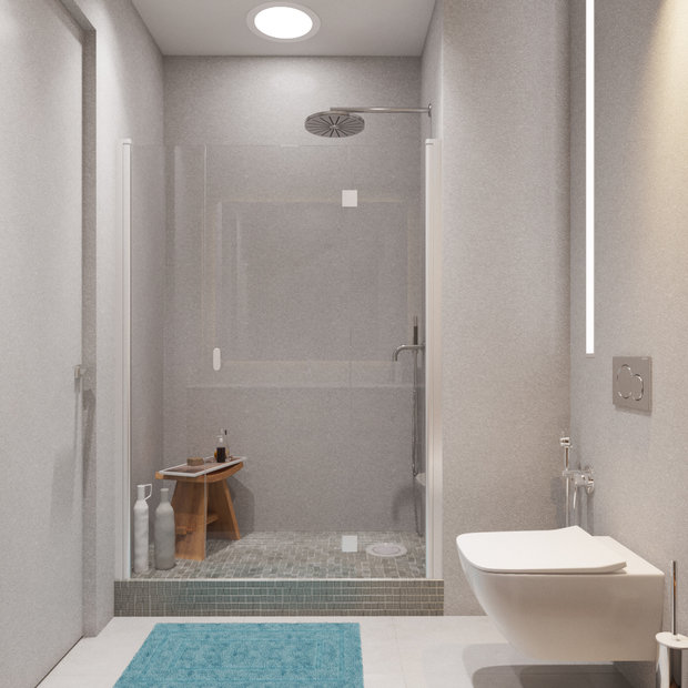 Фотография: Ванная в стиле Скандинавский, Квартира, Проект недели, Москва, Оксана Цымбалова, П-44, 1 комната, 40-60 метров – фото на INMYROOM