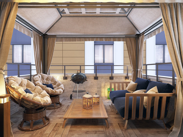 Фотография: Терраса в стиле Современный, Эко, Эклектика, Квартира, Проект недели, Монолитный дом, 3 комнаты, 60-90 метров, Москав, Liberta Interior, Инна Кликина – фото на INMYROOM