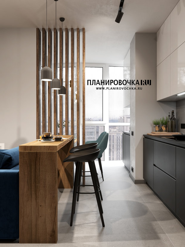 Фото из портфолио ЖК "ГУСАРСКАЯ БАЛЛАДА", ГОСТИНАЯ-КУХНЯ 20,4 М2 – фотографии дизайна интерьеров на INMYROOM