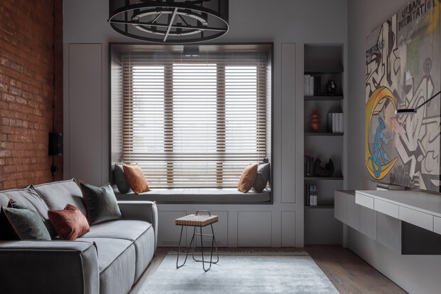 Фотография: Гостиная в стиле Лофт, Современный, Эклектика, Малогабаритная квартира, Квартира, Студия, Проект недели, Москва, до 40 метров, Катрин Диб – фото на INMYROOM