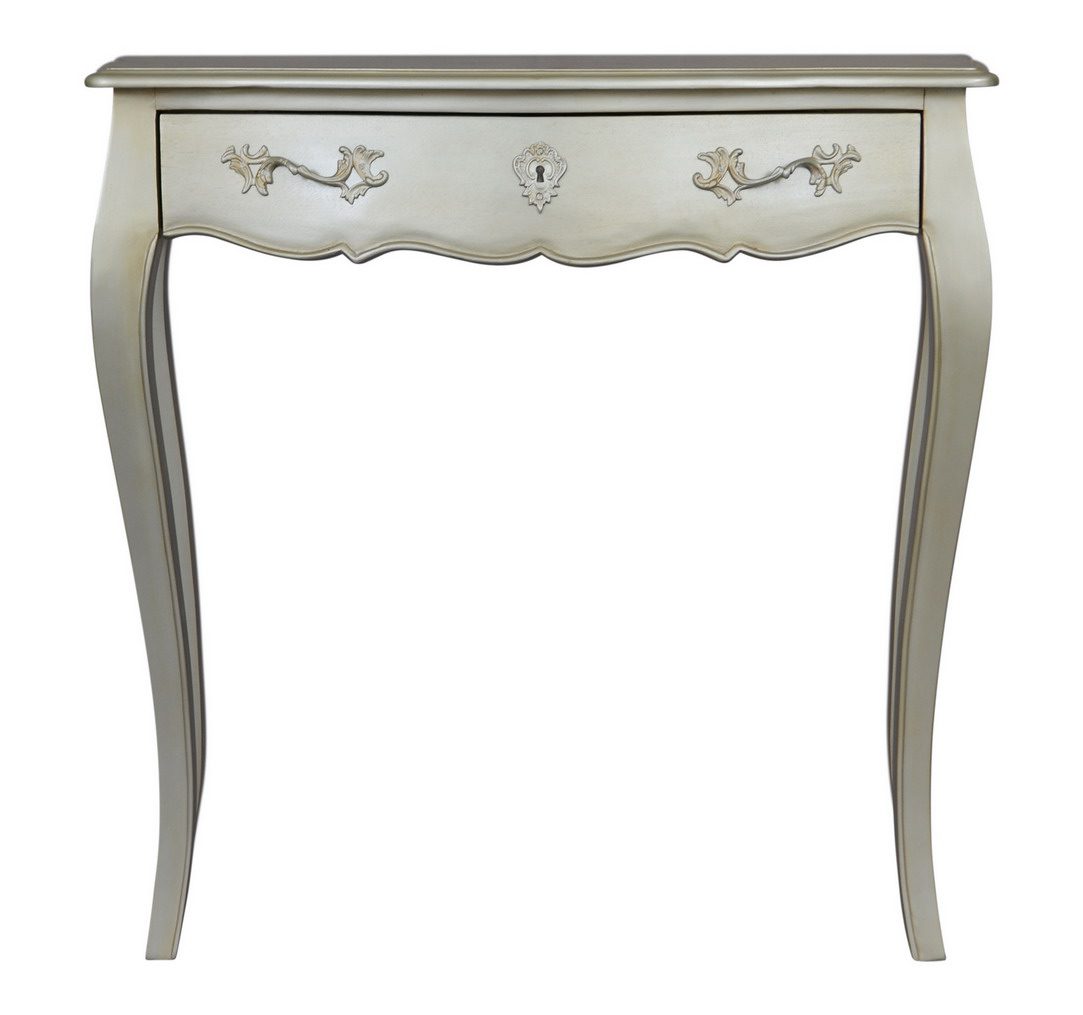 Консоль с ящиком цвета серебряный антик