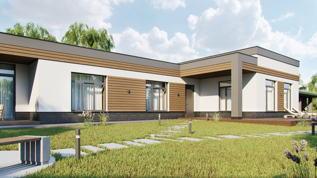 Фото из портфолио Одноэтажный загородный дом – фотографии дизайна интерьеров на INMYROOM