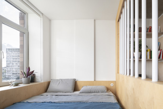 Фотография: Спальня в стиле Минимализм, Квартира, Студия, Проект недели, Москва, 40-60 метров, Схема – фото на INMYROOM