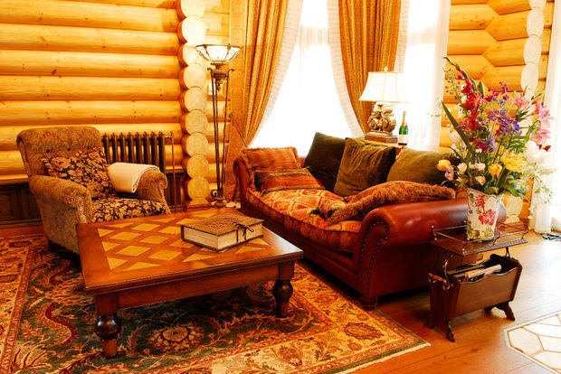 Фото из портфолио Деревянный дом 550 кв.м. в русском стиле – фотографии дизайна интерьеров на INMYROOM