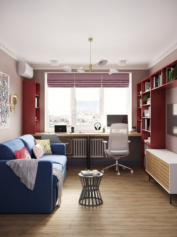 Фотография: Кабинет в стиле Современный, Эклектика, Квартира, Проект дня, Санкт-Петербург, Ирина Собыленская, Панельный дом, 3 комнаты, 40-60 метров, 60-90 метров – фото на INMYROOM