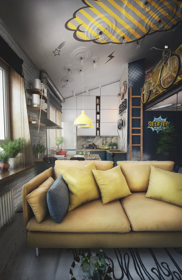 Фотография: Кухня и столовая в стиле Лофт, Современный, Эклектика, Квартира, Проект недели, Макс Жуков, Королев, новостройка, двухэтажная квартира, ToTaste Studio, «Валентиновка Парк» – фото на InMyRoom.ru