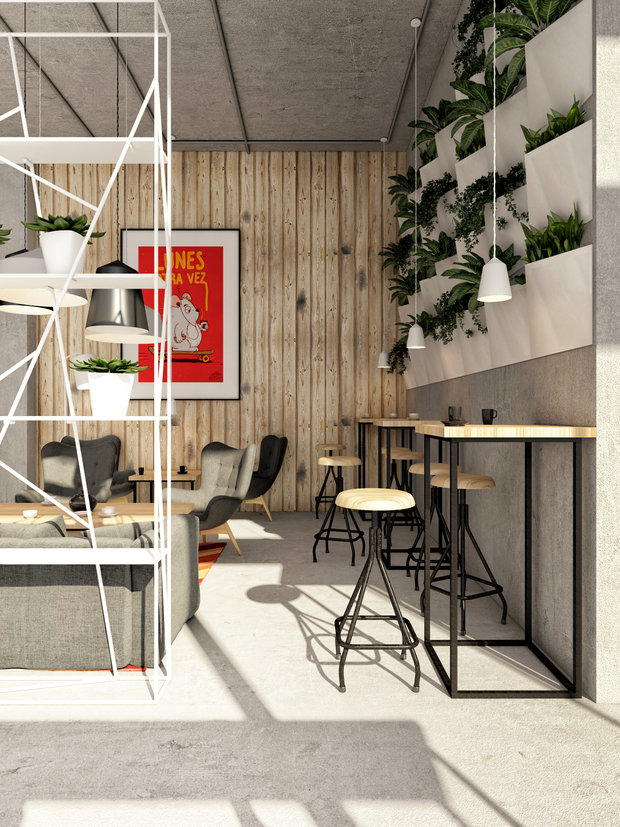 Фото из портфолио Кофейня для офисного здания СКБ КОНТУР – фотографии дизайна интерьеров на INMYROOM