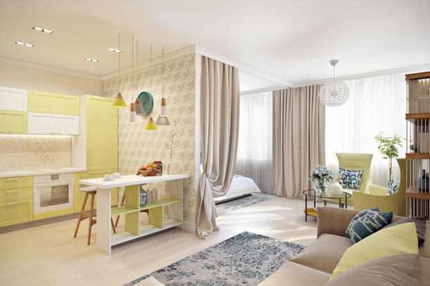 Фото из портфолио Нежная студия для художницы – фотографии дизайна интерьеров на INMYROOM