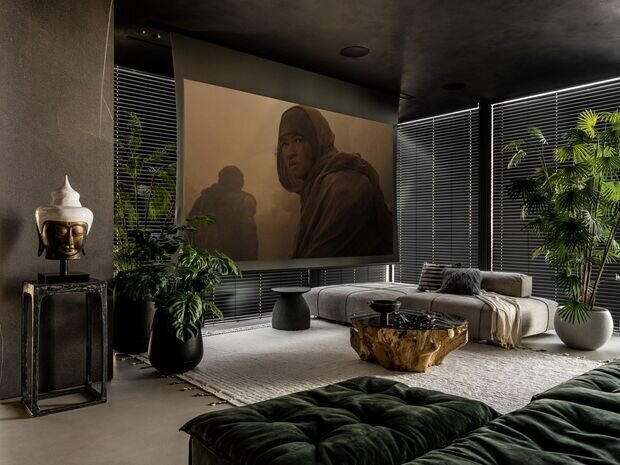 Фотография: Гостиная в стиле Лофт, Современный, Эклектика, Бохо, Квартира, Проект дня, Москва, Монолитный дом, 2 комнаты, 60-90 метров, Эксклюзивные проекты, современный/роскошный, фото интерьера, дизайн интерьера фото, тренды в дизайне 2026, тренды в дизайне интерьеров 2026 – фото на INMYROOM