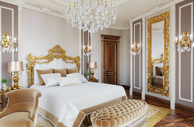 Фото из портфолио ЖК Русский Авангард, 295 кв.м., полудрагоценные полы, стены с золотыми вставками – фотографии дизайна интерьеров на INMYROOM