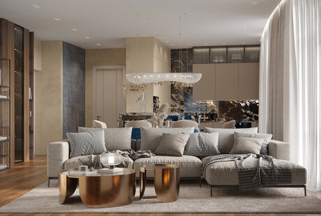 Дизайн интерьера квартиры в ЖК «Champine (Шампайн)» в стиле современная классика