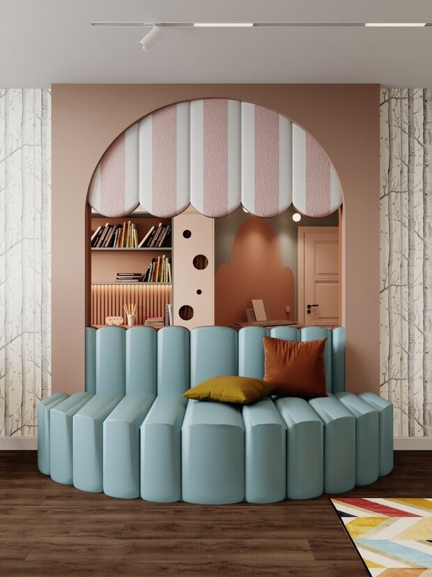 Фотография: Детская в стиле Современный, Эклектика, Квартира, Проект недели, Санкт-Петербург, 4 и больше, Более 90 метров, Монолитно-кирпичный, VizDiz, Илона Ореховская – фото на INMYROOM
