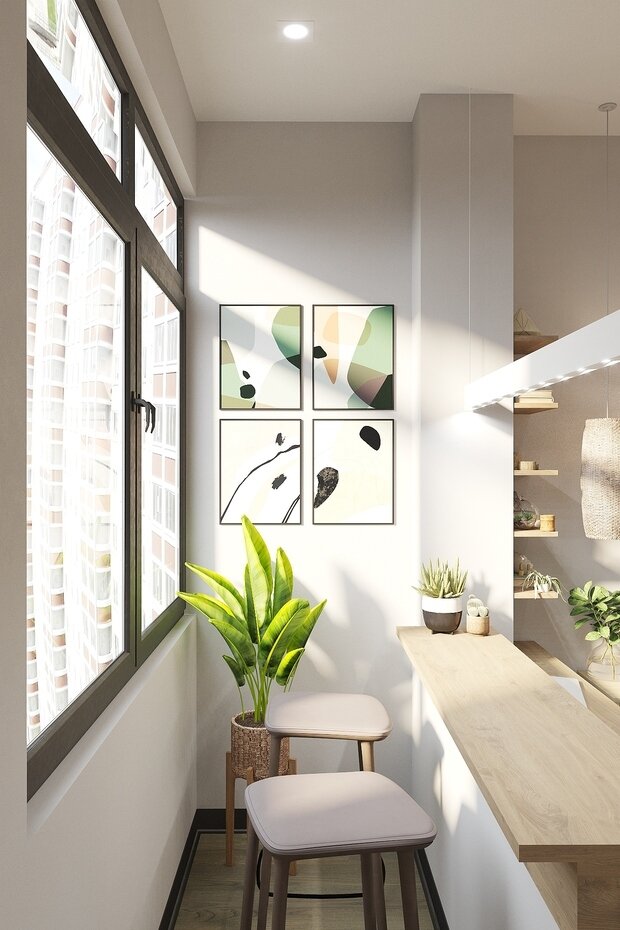 Фотография: Балкон в стиле Современный, Малогабаритная квартира, Квартира, Студия, Проект недели, Москва, Эко, до 40 метров, Анна Новопольцева – фото на INMYROOM