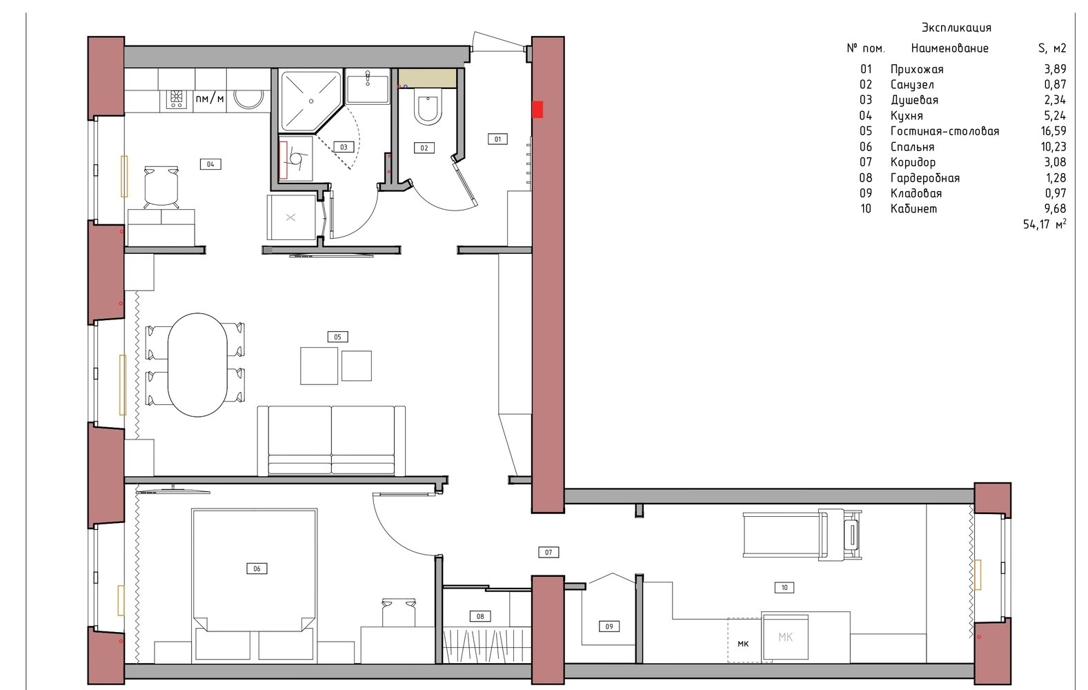 План с расстановкой мебели План с расстановкой мебели