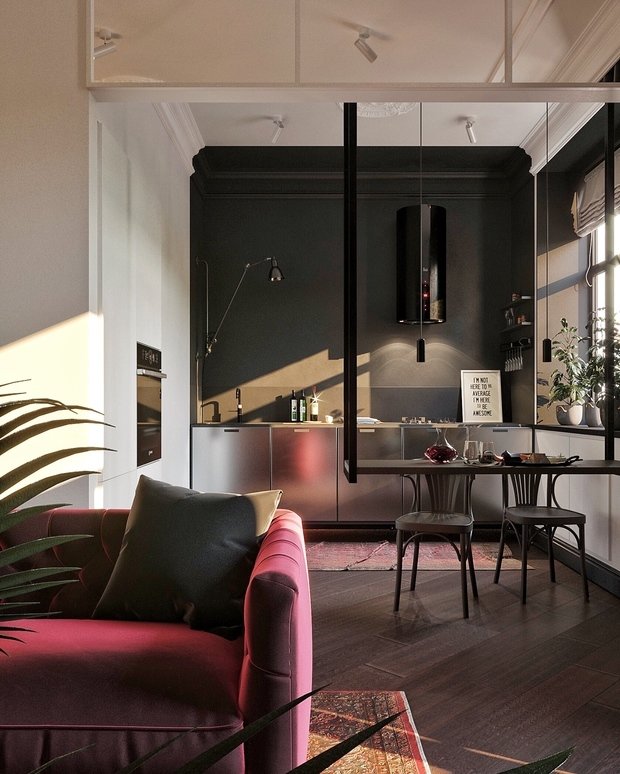 Фотография: Кухня и столовая в стиле Эклектика, Квартира, Проект дня, Москва, Сталинка, 3 комнаты, 40-60 метров, 60-90 метров, IN MY BOX, Анна Показаньева – фото на INMYROOM