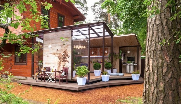 Фото из портфолио "Терраса в Малаховке"  один из выпусков программы "Фазенда " на "Первом" канале. – фотографии дизайна интерьеров на INMYROOM