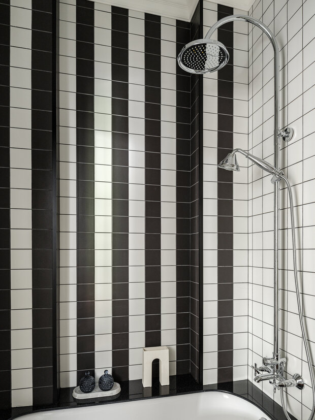 Фотография: Ванная в стиле Скандинавский, Эклектика, Винтажный, Классический, Малогабаритная квартира, Квартира, Проект дня, Москва, 1 комната, до 40 метров, Ольга Петрова-Подольская – фото на INMYROOM