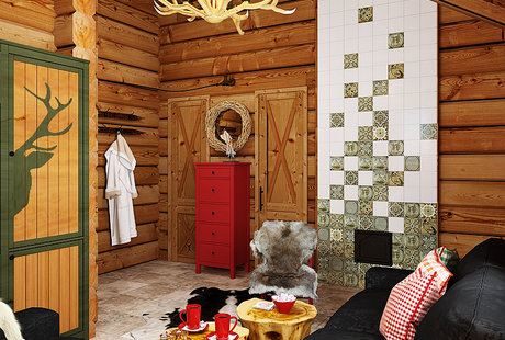 Баня в стиле  шале