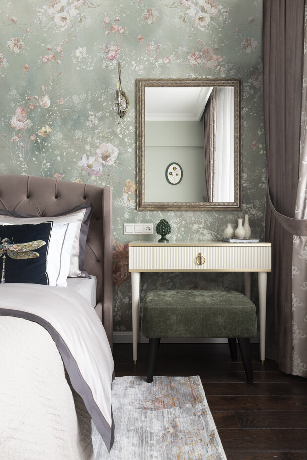 Фотография: Спальня в стиле Классический, Современный, Квартира, Проект дня, Москва, Сталинка, 2 комнаты, 60-90 метров, Сокольники – фото на INMYROOM