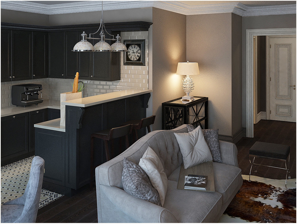 Фотография: Кухня и столовая в стиле Прованс и Кантри, Скандинавский, Квартира, Цвет в интерьере, Дома и квартиры, Проект недели, Серый – фото на INMYROOM