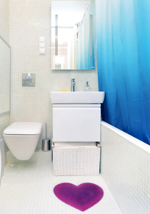 Фотография: Ванная в стиле Современный, Эклектика, Малогабаритная квартира, Квартира, Студия, Проект недели, Москва, Наталия Чайка, Александра Морозова, MOROZOVA & CHAYKA DESIGN, Фили, Панельный дом, 40-60 метров – фото на INMYROOM