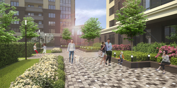 Фото из портфолио Проект благоустройства внутренней территории (двора) – фотографии дизайна интерьеров на INMYROOM